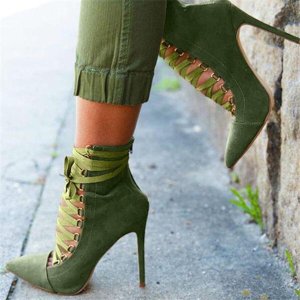 Fashion Sharp Head High Heel Short Boots