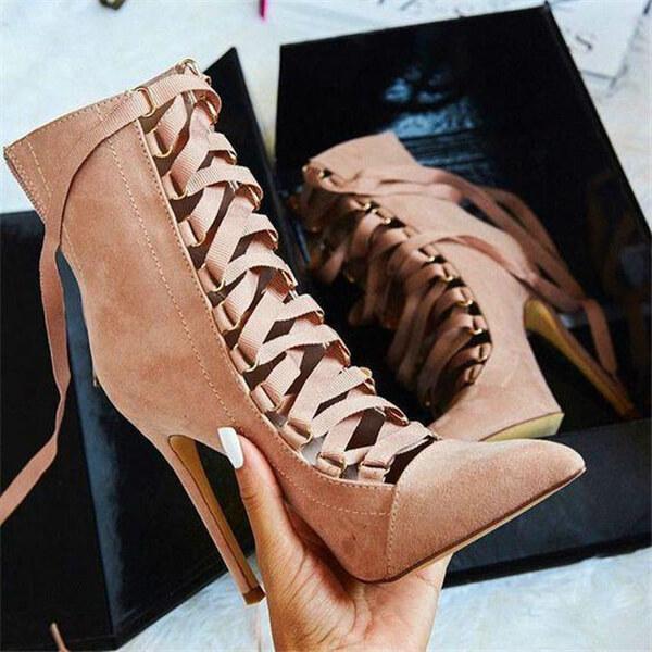 Fashion Sharp Head High Heel Short Boots