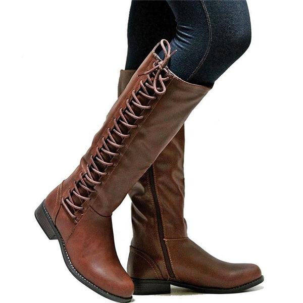 Fashion  Comfortable Strappy  Low Heel Long Boots