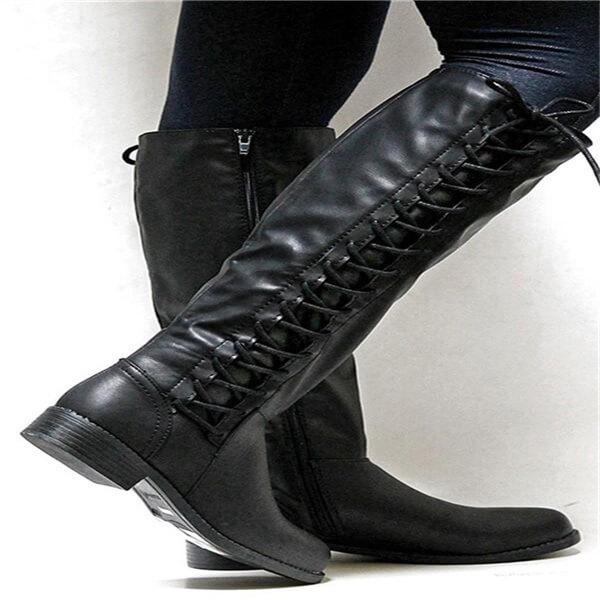 Fashion  Comfortable Strappy  Low Heel Long Boots