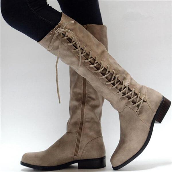 Fashion  Comfortable Strappy  Low Heel Long Boots