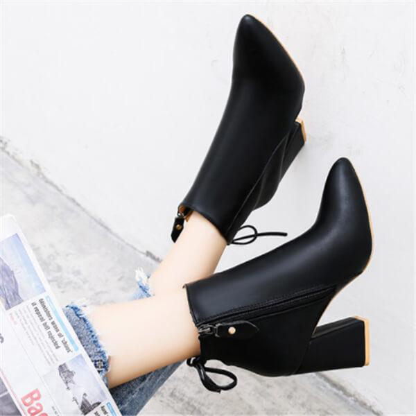 Fashion Thick With Pointed Toe In Martin Boots