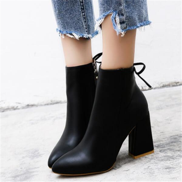 Fashion Thick With Pointed Toe In Martin Boots