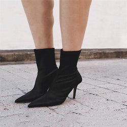 Fashion Pointed Stiletto High Heel Ankle Boots