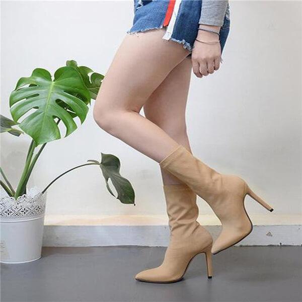 Fashion Pointed Stiletto High Heel Ankle Boots