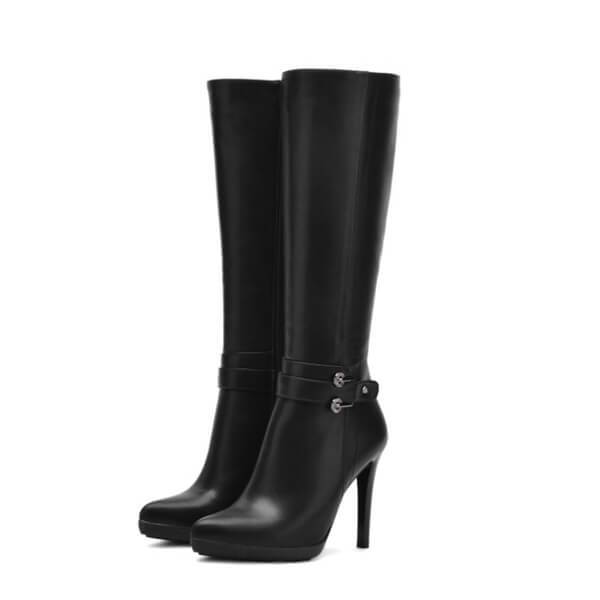 Fashion Pure Color High Cylinder High Heeled Boots