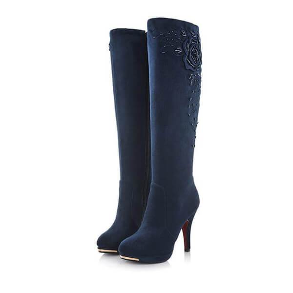 Fashion Embroidery High Heeled Boots