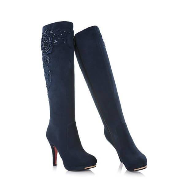 Fashion Embroidery High Heeled Boots