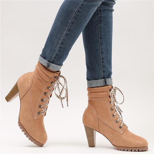 Fashion thick heeled high heel  short boots