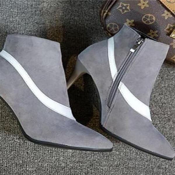 Fashion Thermal Suede Upper Color Block Mules High Heel Boots