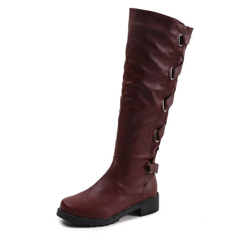 Plain  Flat  Round Toe  Date Outdoor Flat Boots