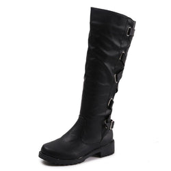 Plain  Flat  Round Toe  Date Outdoor Flat Boots