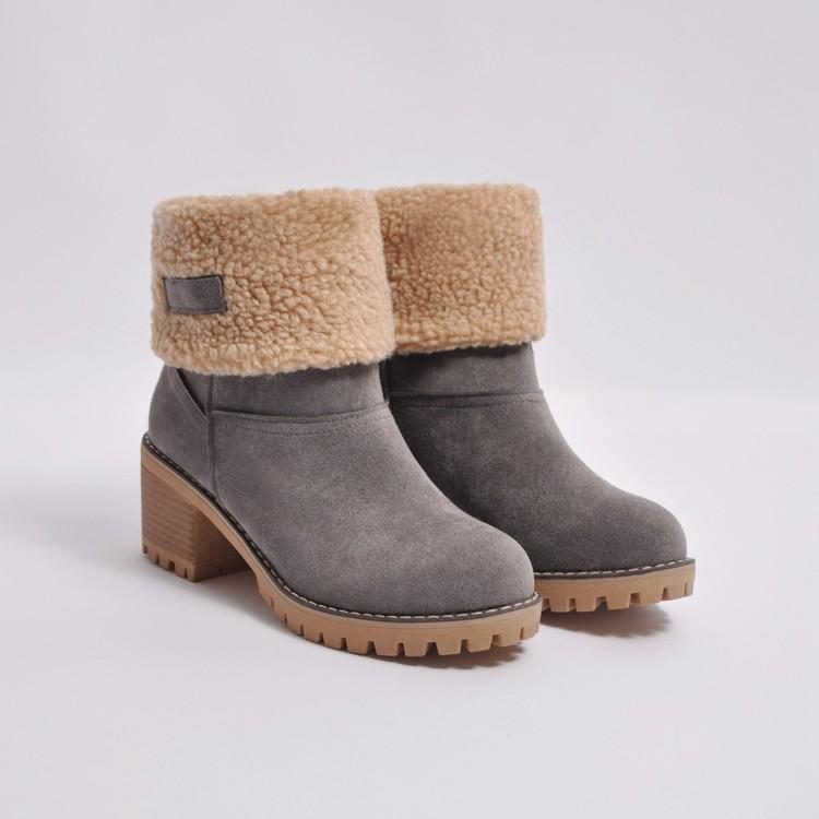 Fashion Plain Floss Winter Snow Boots