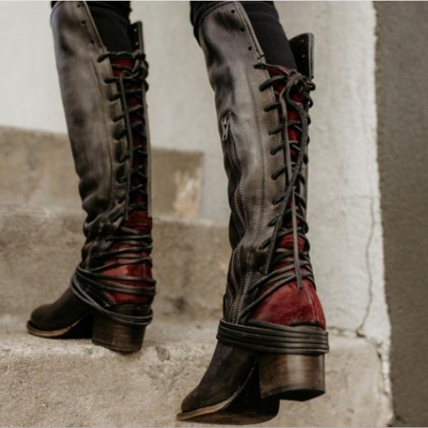 Fringed Straps With Thick Boots