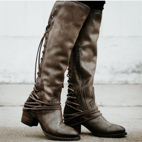 Fringed Straps With Thick Boots