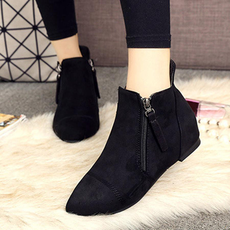 Plain  Invisible  High Heeled  Point Toe  Casual Outdoor  Ankle Ankle Boots