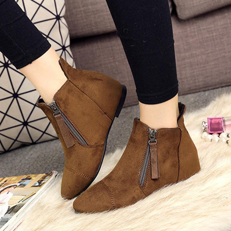 Plain  Invisible  High Heeled  Point Toe  Casual Outdoor  Ankle Ankle Boots