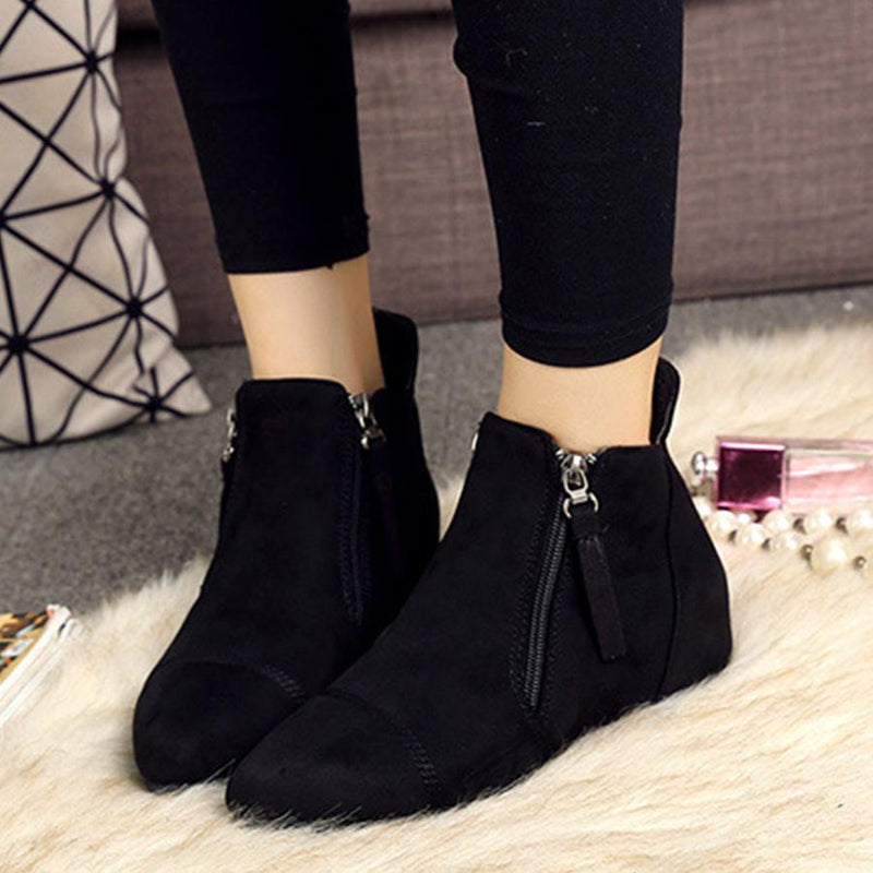 Plain  Invisible  High Heeled  Point Toe  Casual Outdoor  Ankle Ankle Boots