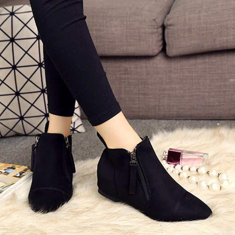 Plain  Invisible  High Heeled  Point Toe  Casual Outdoor  Ankle Ankle Boots