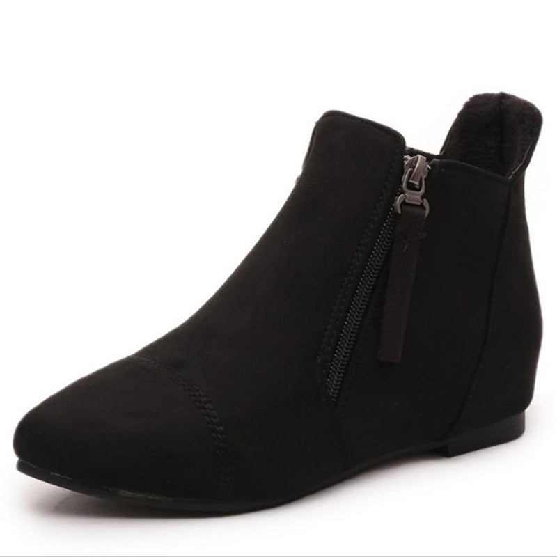 Plain  Invisible  High Heeled  Point Toe  Casual Outdoor  Ankle Ankle Boots