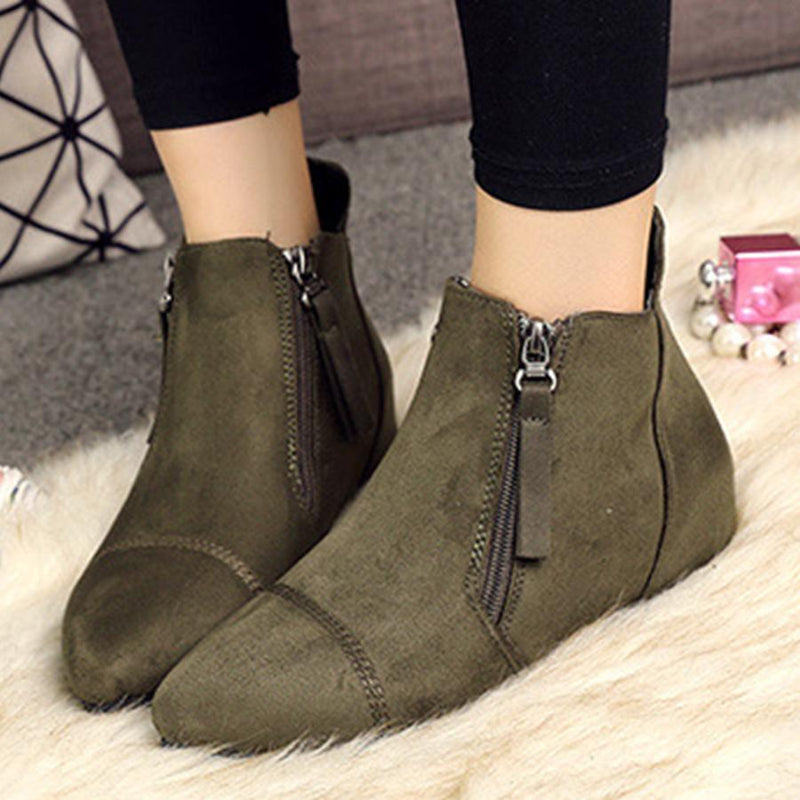 Plain  Invisible  High Heeled  Point Toe  Casual Outdoor  Ankle Ankle Boots