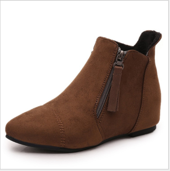 Plain  Invisible  High Heeled  Point Toe  Casual Outdoor  Ankle Ankle Boots