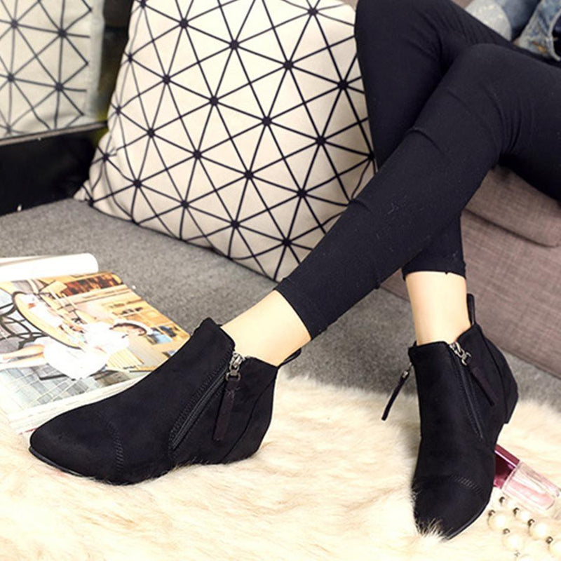 Plain  Invisible  High Heeled  Point Toe  Casual Outdoor  Ankle Ankle Boots