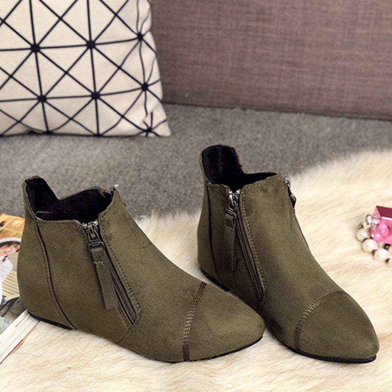 Plain  Invisible  High Heeled  Point Toe  Casual Outdoor  Ankle Ankle Boots