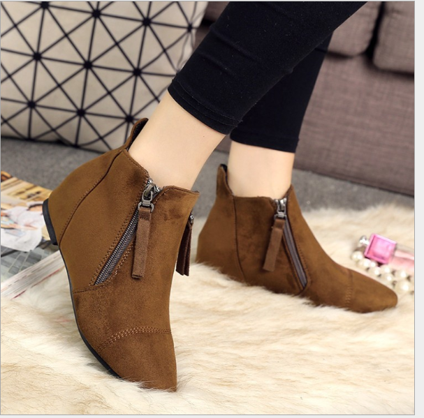 Plain  Invisible  High Heeled  Point Toe  Casual Outdoor  Ankle Ankle Boots