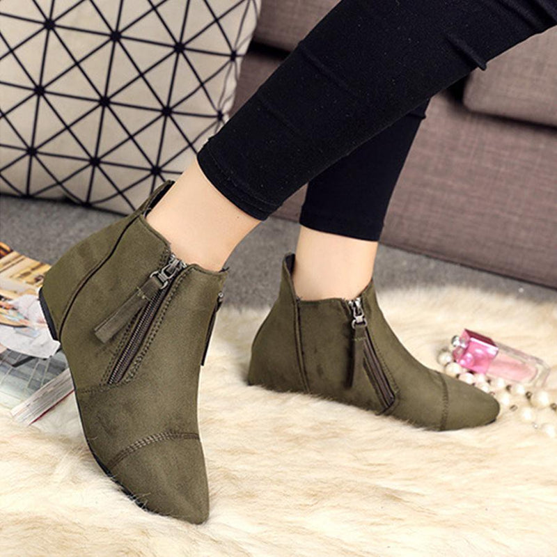 Plain  Invisible  High Heeled  Point Toe  Casual Outdoor  Ankle Ankle Boots