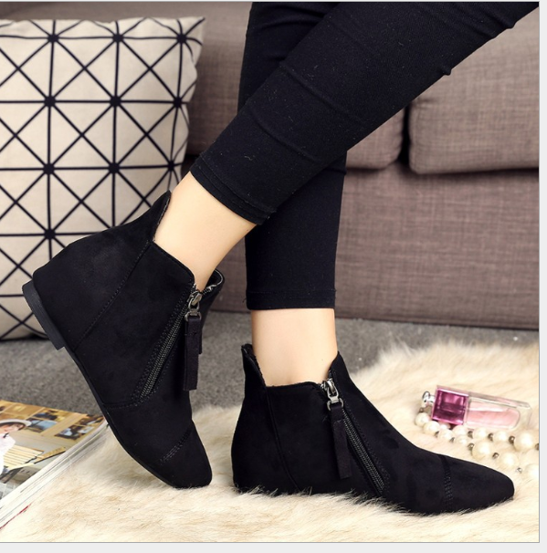 Plain  Invisible  High Heeled  Point Toe  Casual Outdoor  Ankle Ankle Boots