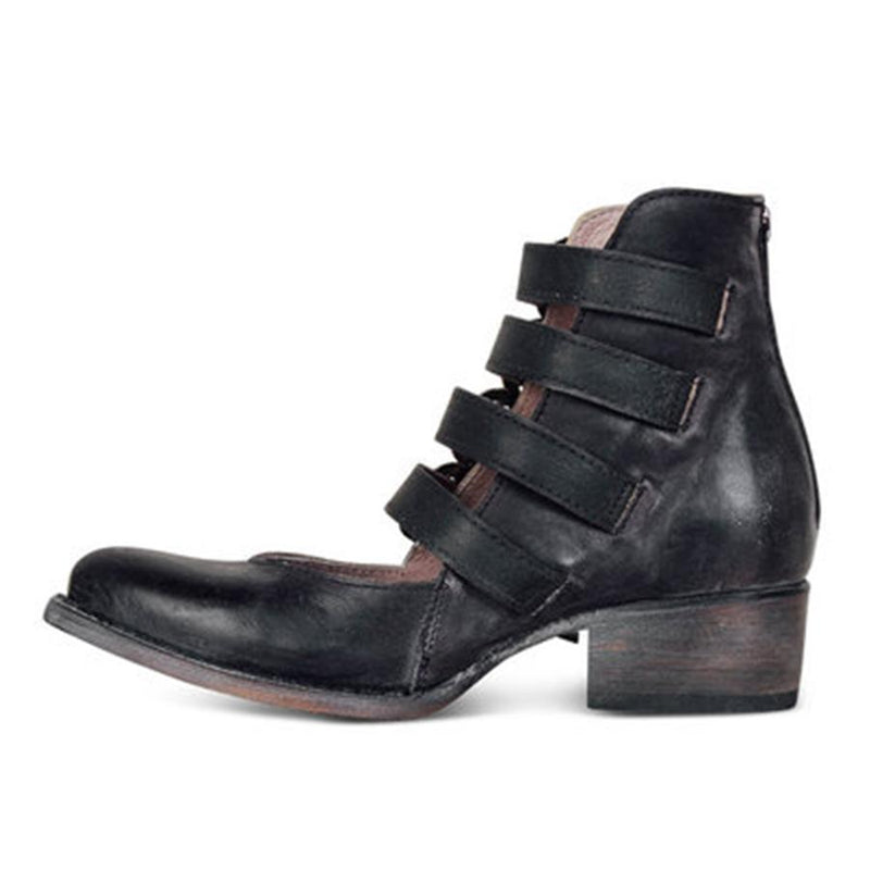 Plain  Chunky  Low Heeled  Round Toe  Casual Date  Ankle Flat Boots