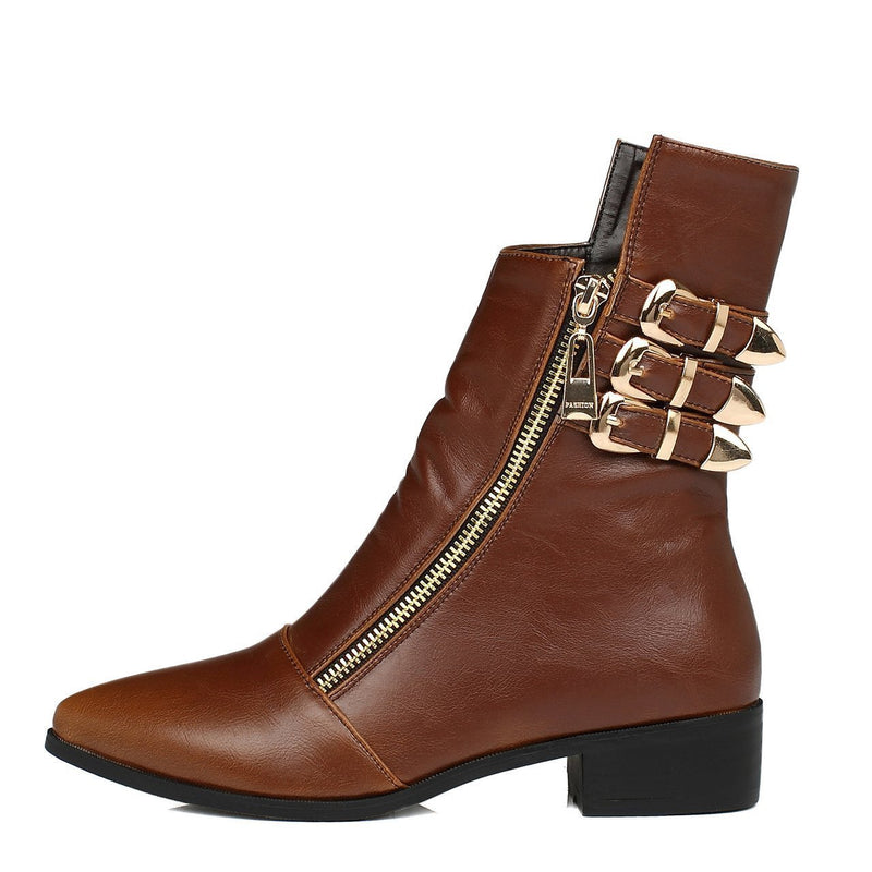 Fashion Retro Leather Short Boots