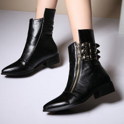 Fashion Retro Leather Short Boots