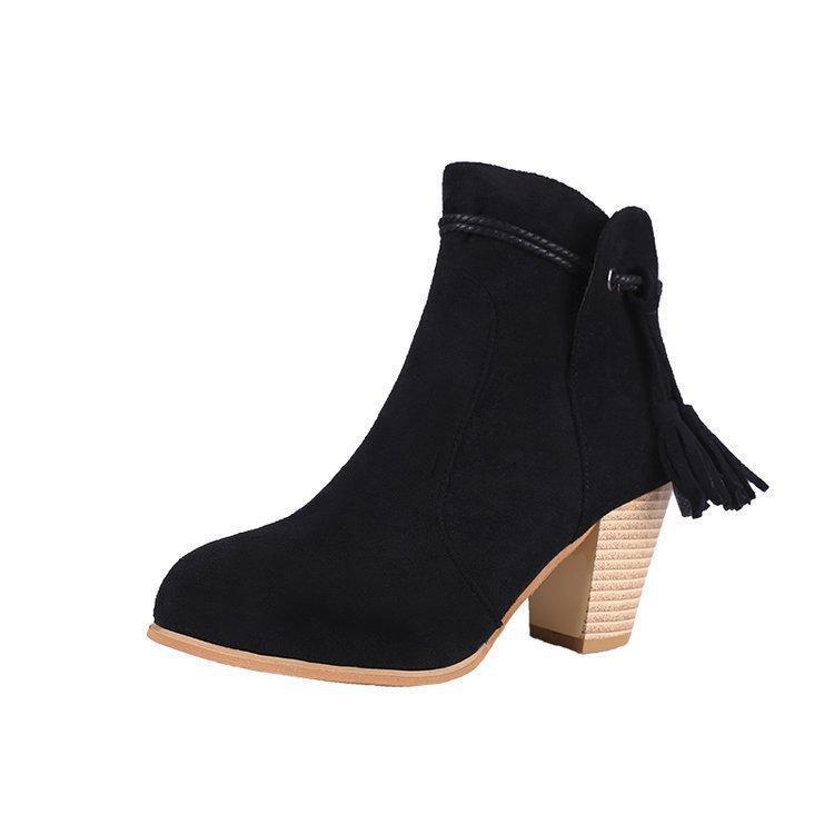 Fashion Tassels High Heel Short Boots