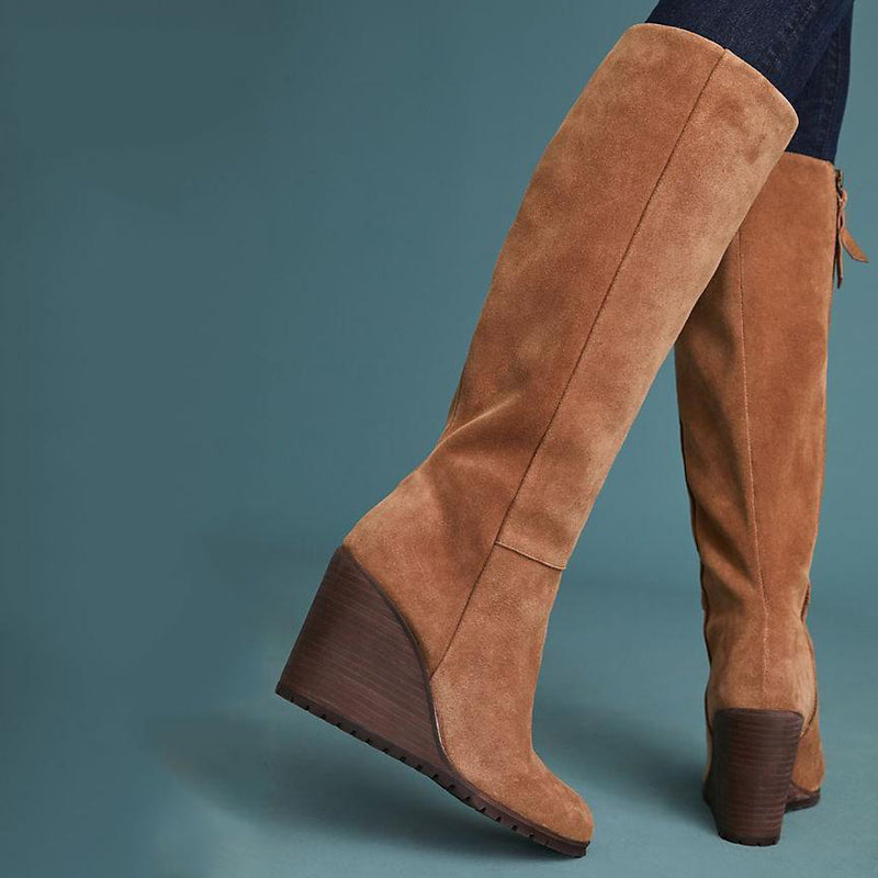 Fashion High Heel Women Winter Suede Boots