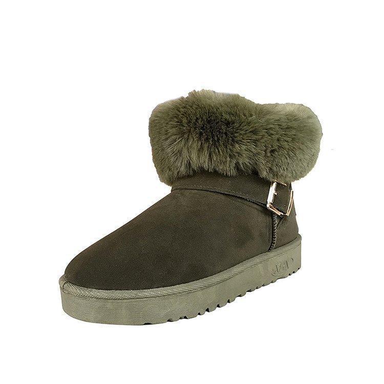 Lovely Plain Thicken Floss Padded Flat Snow Boots