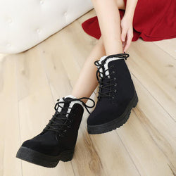 Fashion Round Head Plain Strappy Cotton Padded Snow Boots