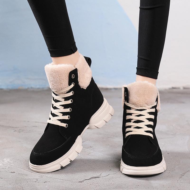 Ins Thicken Sole Strappy Cotton Padded High-Top Shoes