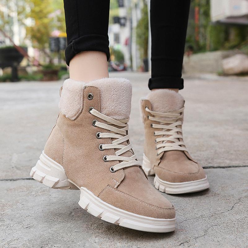 Ins Thicken Sole Strappy Cotton Padded High-Top Shoes