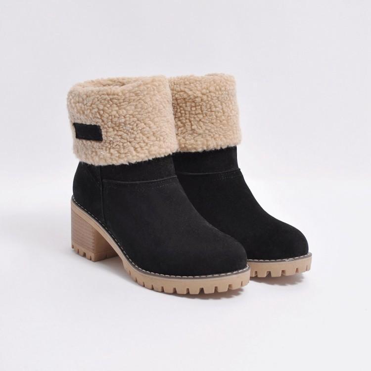 Fashion Plain Floss Winter Snow Boots