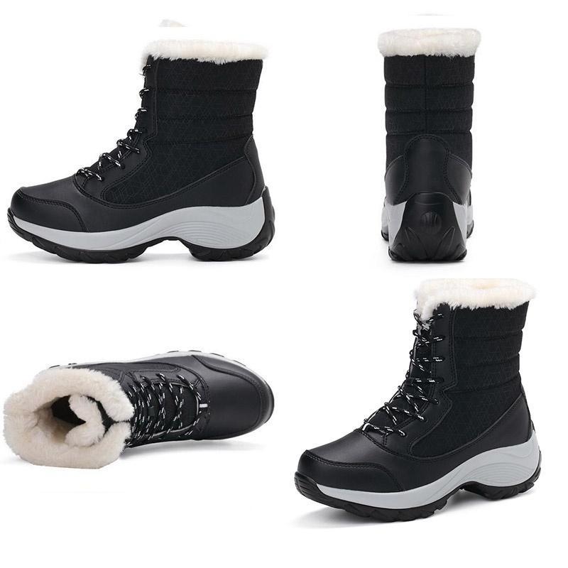 Lace-Up Waterproof Snow Boots Women's Tide Cotton Shoes