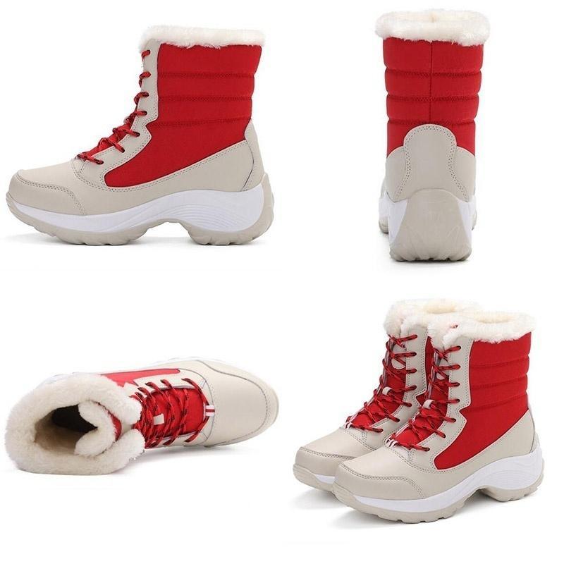 Lace-Up Waterproof Snow Boots Women's Tide Cotton Shoes