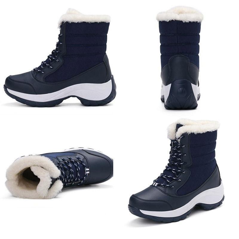 Lace-Up Waterproof Snow Boots Women's Tide Cotton Shoes