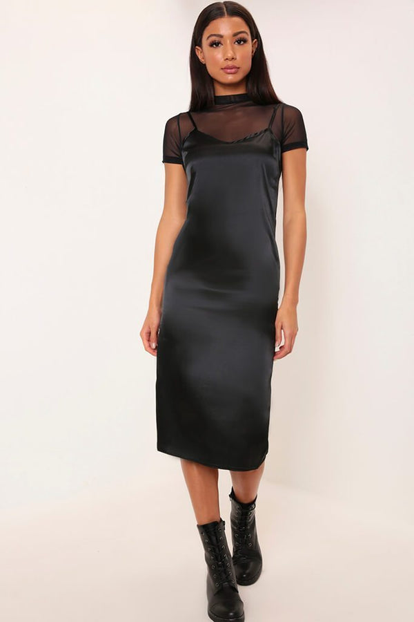 Black 2 In One Midi T-Shirt Dress