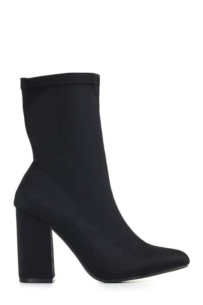 Black Lycra Ankle Sock Boots