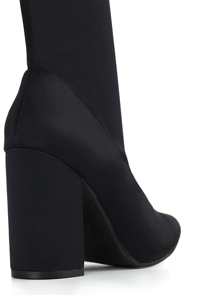 Black Lycra Ankle Sock Boots