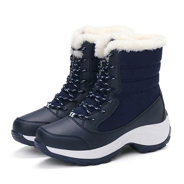 Lace-Up Waterproof Snow Boots Women's Tide Cotton Shoes