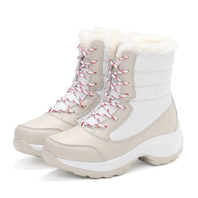 Lace-Up Waterproof Snow Boots Women's Tide Cotton Shoes