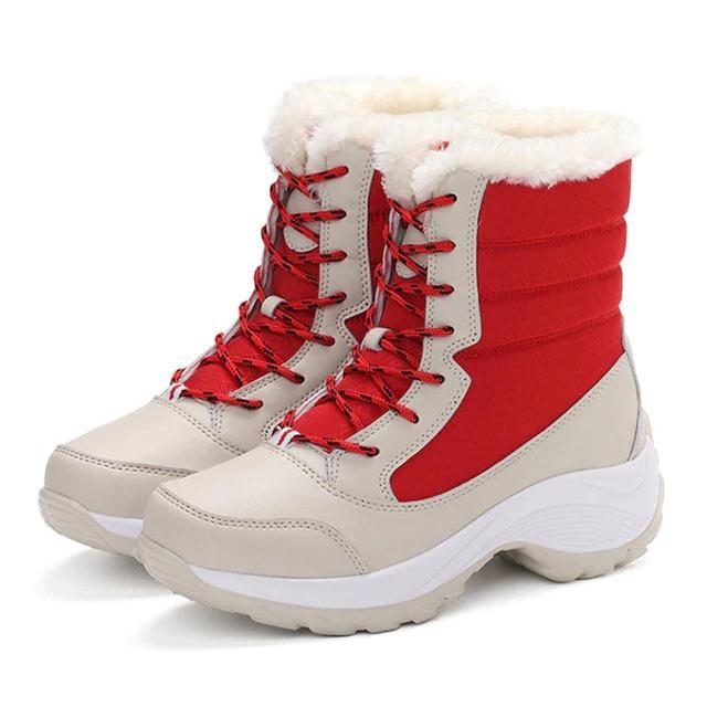 Lace-Up Waterproof Snow Boots Women's Tide Cotton Shoes